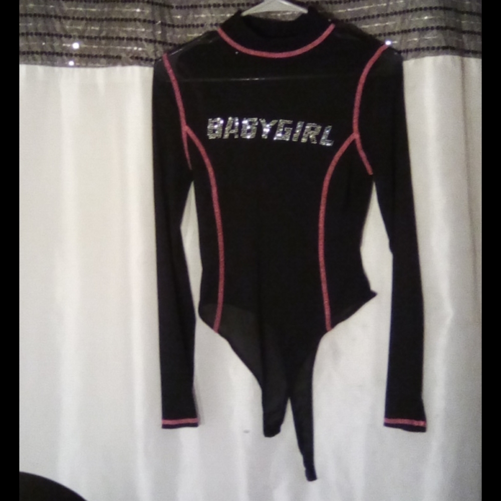 Black and pink bodysuit